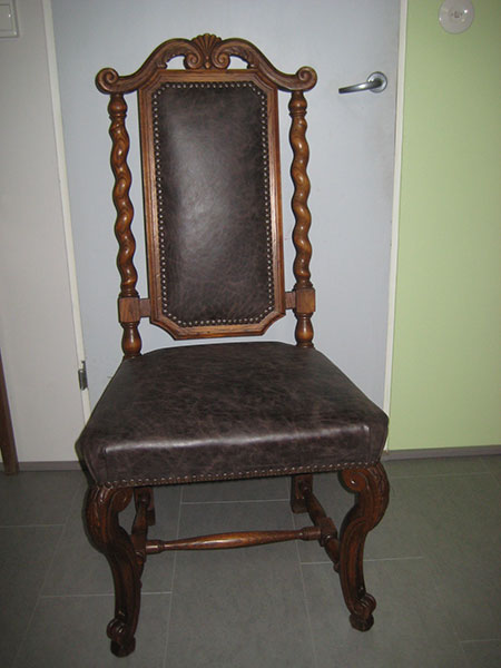 Barokkityylinen tuoli, nahkaa, Penelopeoggi, Scirocco